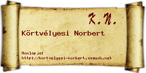Körtvélyesi Norbert névjegykártya